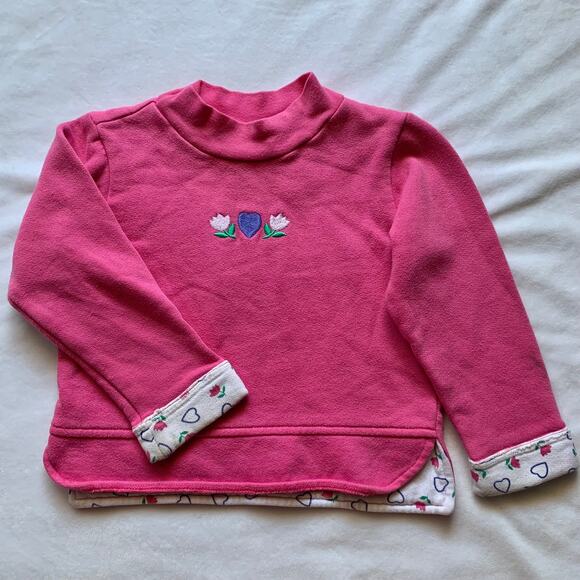Vintage Other - Vintage Pink Flower Sweater 24 months